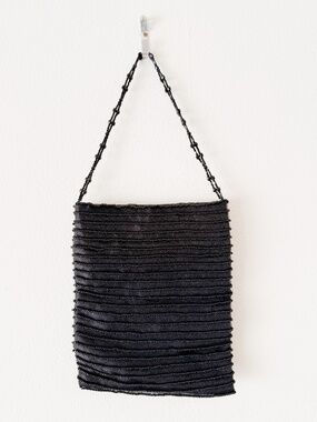 vintage gap black beaded wristlet mini purse